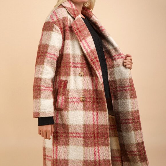 Oversized Plaid Fluffy Coat - Picture 4 of 4
